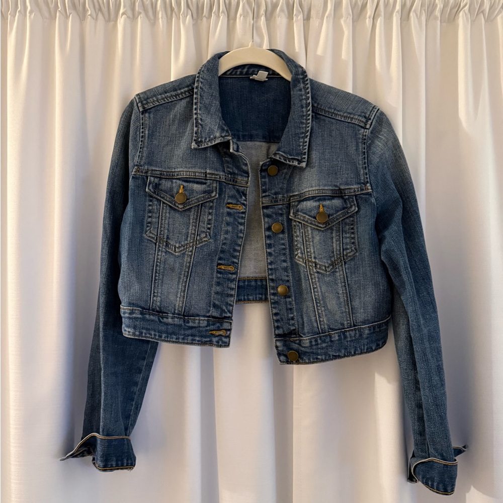 Nordstrom Blue Cropped Denim Jacket